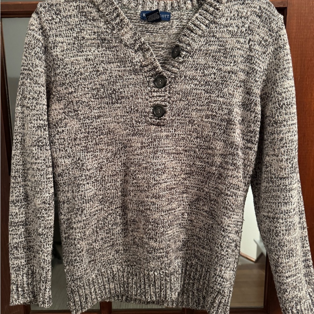 Karen Scott Gray V-Neck Sweater